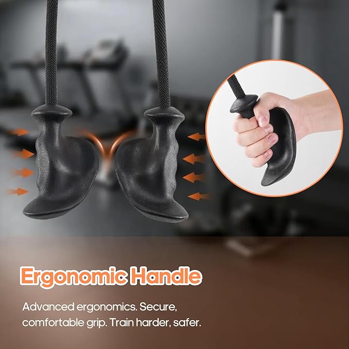 Tricep Rope Pull Down Attachment with Ergonomic Handles,Triceps Rope for Cable Machine Pulley System,Home Gym Accessories