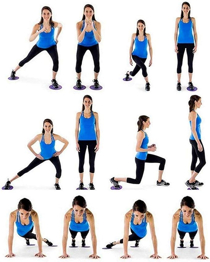Runee Gliding Disc Sliders for Fitness and Training Workout - Dual Sided Core Sliders for Multipurpose Use - 2 Discs for Ultimate Full Body Workout at Home or Travel