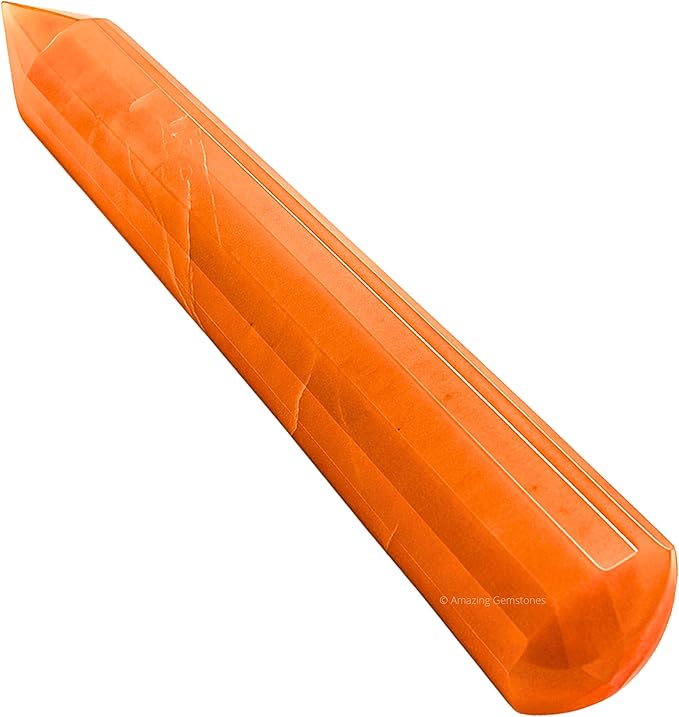 Amazing Gemstone Red Aventurine Crystal Wand Massage Stick - Pelvic Wand Gua Sha for Adults - Crystals and Healing Stones Massage Wands for Adults Gifts (Pointed)