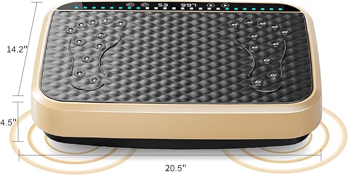 Vibration Plate Machine with Resistance Bands and Remote Control 125 Speed Levels 450LB Capacity Whole Body Oscillating Platform for Home Use