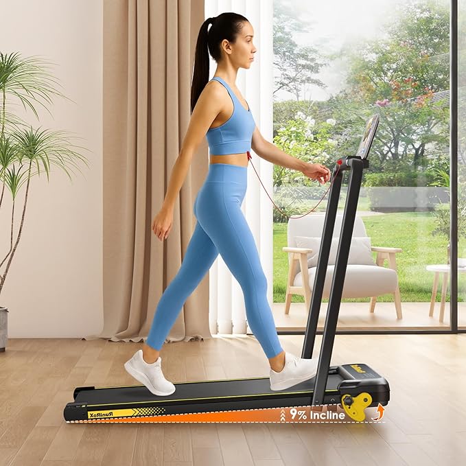 Walking Pad with Incline Portable Treadmill with Handle Bar for Home Office Under Desk Use Small Space Treadmill