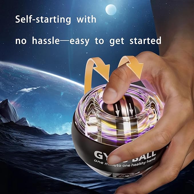Hand Grip Strengthener Ball Wrist Ball gyro ball Exerciser Auto-Start Wrist Balls Hand Exerciser Devices with LED Lights for Strengthening Arms hand strengthening devices powerball gyro exerciser
