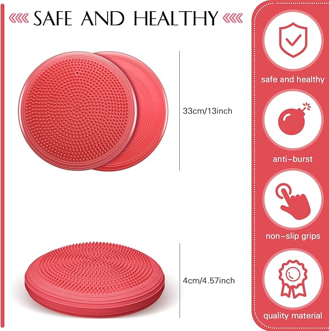Libima 8 Pcs Wiggle Seat Inflated Wobble Cushion Sensory Seat Flexible Balance Board Balance Disc for Men Women Physical Exercise Improving Posture Home Office