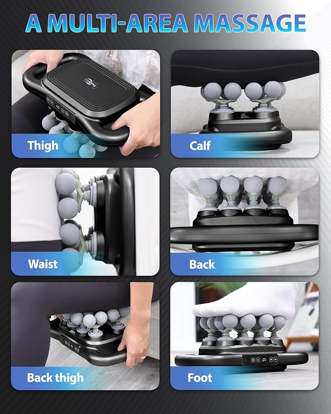 16-Head Massage Gun, Deep Tissue Percussion Massager with 9 Modes & 9 Intensities, 2600mAh Battery Back Bassager for Pain Relief Deep Tissue for Muscle Pain Relief in Back, Legs, Shoulders