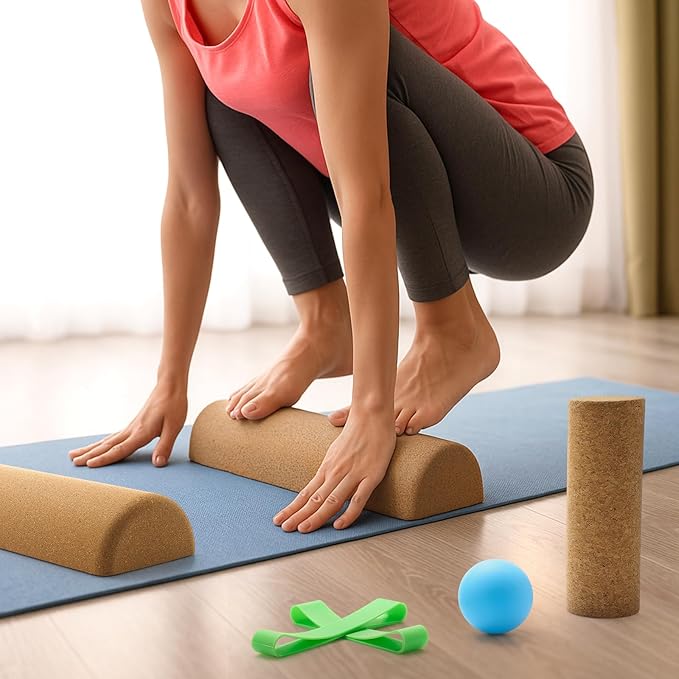 Soulchen Cork Balance Board, Foot Strengthener for Enhanced Foot Function, Textured Natural Ankle Stability Trainer, Balance Stability, Mobility Support, Improve Mobility and Prevent Falls