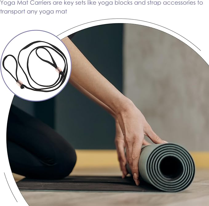 EXCEART Yoga Mat Bundling Strap 46.06 Inch Adjustable Carrying Sling for Pilates Fitness & Workout Bands for Exercise Mat Transport