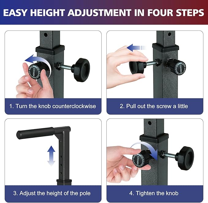 MIUDGIG Adjustable Height Dip Bar Station, Multi-function Dip Station Pull Up Bar Full Body Strength Training Workout Fitness Equipment for Tricep Dips, Heavy Duty Dip Station for Home Gym