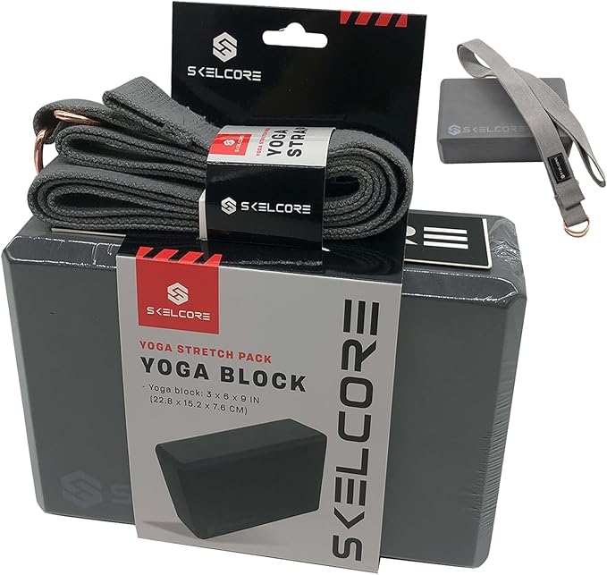 2-Piece Yoga Block & Strap Set - Non-Slip EVA Foam Block with Adjustable D-Ring Strap - Enhance Stability, Flexibility, Balance & Support in Every Pose