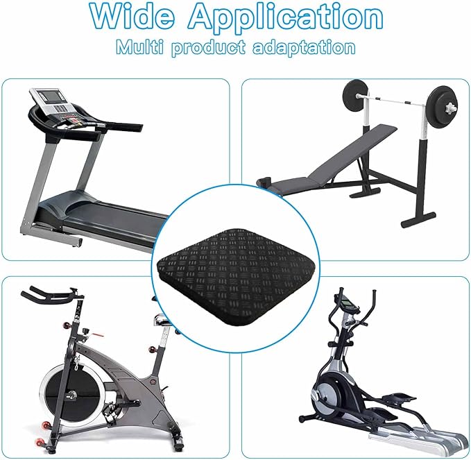 Non-Slip Treadmill Mat Pads, 4x4 Inch High Density Silicone Exercise Equipment Mat - Double-Sided Anti Vibration Pad for Treadmill, Walking Pad, Exercise Bike, Floor Protection