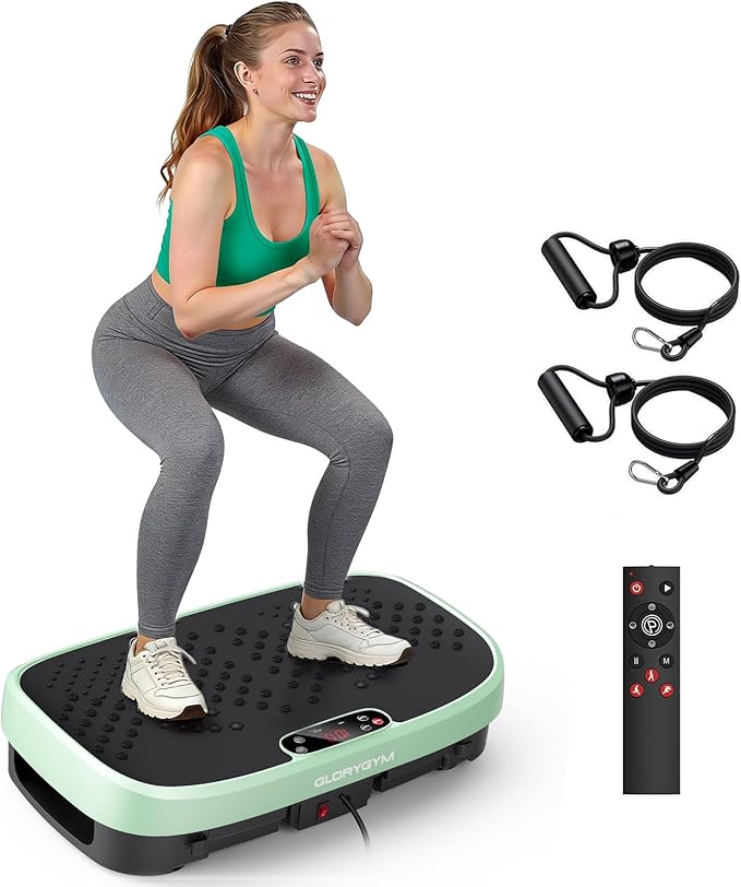 Vibration Plate Exercise Machine - 120 Levels, 350lb Capacity, Quiet Motor with Remote Control for Home Fitness & Weight Loss