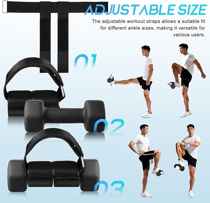 Dumbbell Foot Attachment, 2pcs Tibialis Trainer Adjustable Ankle Weights Straps for Weight Lifting Leg Workouts Straps Weight Lifting Shin Splint Hamstring Curls Fitness Training Home Gym Equipment