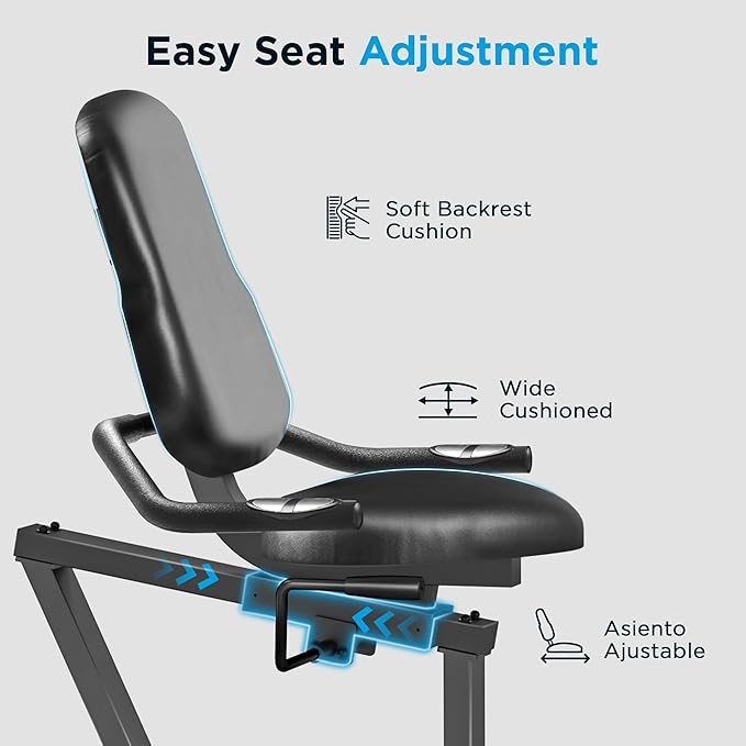 JLL Smart Cross Trainer Recumbent Exercise Bike with Arm Exercisers, 8-Level Magnetic Resistance Stationary Machine, LCD, Bluetooth Fit App, Home Workout Cardio Equipment, Seniors & Adults