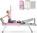 SogesHome Foldable Pilates Reformer Machine for Home Gym, Compact Fitness Reformer with Resistance Springs, Full Body Workout Equipment for Core Strength, Flexibility, Weight Loss, Stability