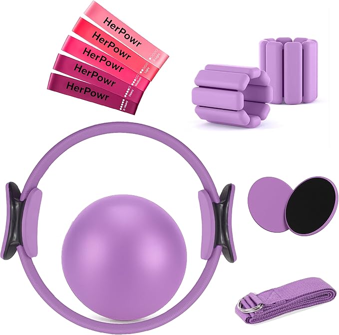 Pilates Kit with Weights, Pilates Kit with Ankle Wrist Weights, Pilates Set, at Home Pilates Kit, Pilates Sets for Women, Pilates Essential kit, Pilates Accessories, Pilates Workout Sets