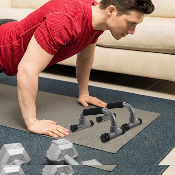 VALICLUD H-shape Parallettes Bars Push up Stands, Non-slip Fitness Pushup Board Comfortable Grip, Portable Exercise Equipment for Home Chest Training and Strength Workouts