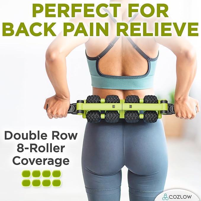 COZLOW 3 in 1 Lymphatic Drainage Massage Tool - Back Massager - Cellulite Roller - Arm + Leg Muscle Trigger Point Myofascial Release