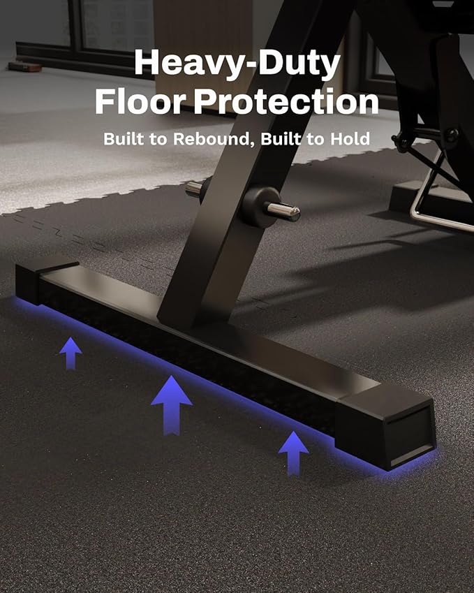 AIRHOP 0.79in Thick 72 Sq Ft Exercise Equipment Mats, 18 Tiles Upgraded Rubber Top with High Density EVA Foam, Large Interlocking Puzzle Gym Flooring for Home Gym, Heavy Weight Workout,Black