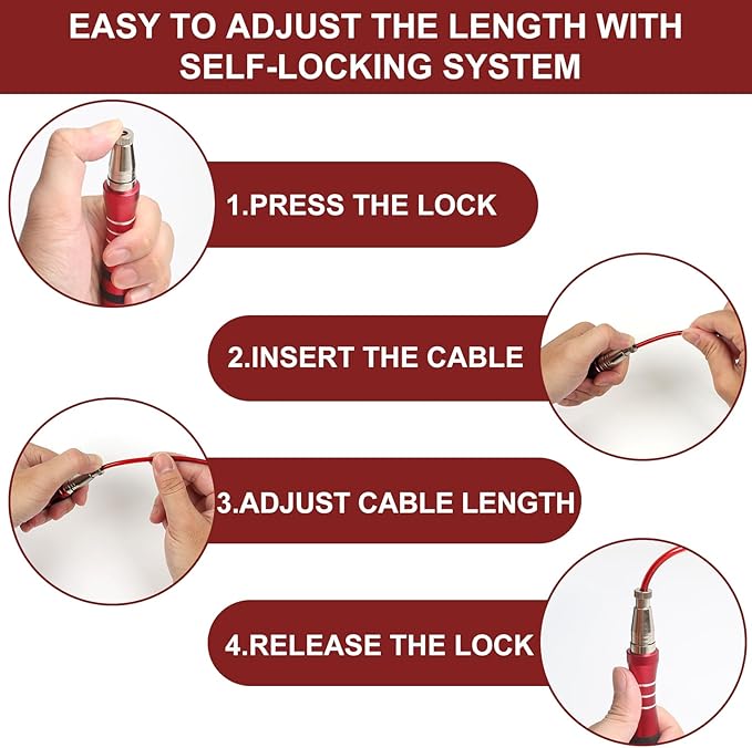 Speed Weighted Jump Rope with Secure Lock Mechanism, 360° Smooth Swivel, Non-Slip Matte Textured Handles, Features 2 Performance Cords for Effective Fitness Workouts