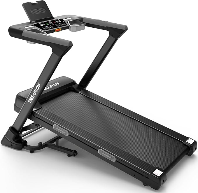 Treadmill with 0-25% Auto Incline, 3.5 HP Folding for Home Running, 10.0 MPH Max Speed, 300 lbs Weight Capacity, Bluetooth Speaker.