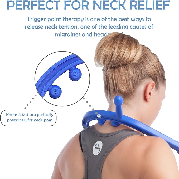 Body Back Buddy Classic USA Made FSA Eligible Handheld Full Body Massage Cane Trigger Point Massage Tool for Deep Tissue Pain Relief - Dual Massage Hooks for Back, Shoulder, Neck. Manual Back Massager