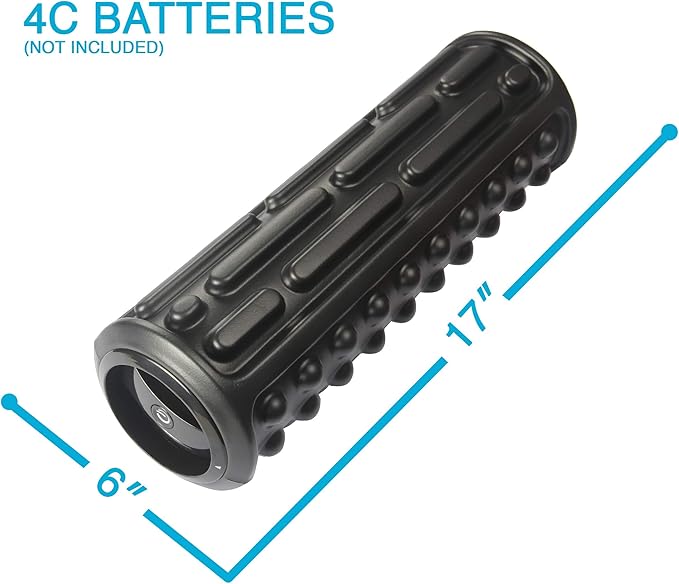 Aurora Health & Beauty Vibrating Foam Roller Massager - 3-Speed Deep Tissue Therapy for Muscle Recovery & Pain Relief, Portable Ergonomic Design