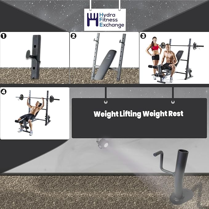Hydra Fitness Exchange Heavy Duty Weight Lifting Weight Rest - Barbell Storage Rack Attachments Fitness Equipment Gym Accessories for Bench Replacement Part 315355 Works with Gold's Gym XR 10.1