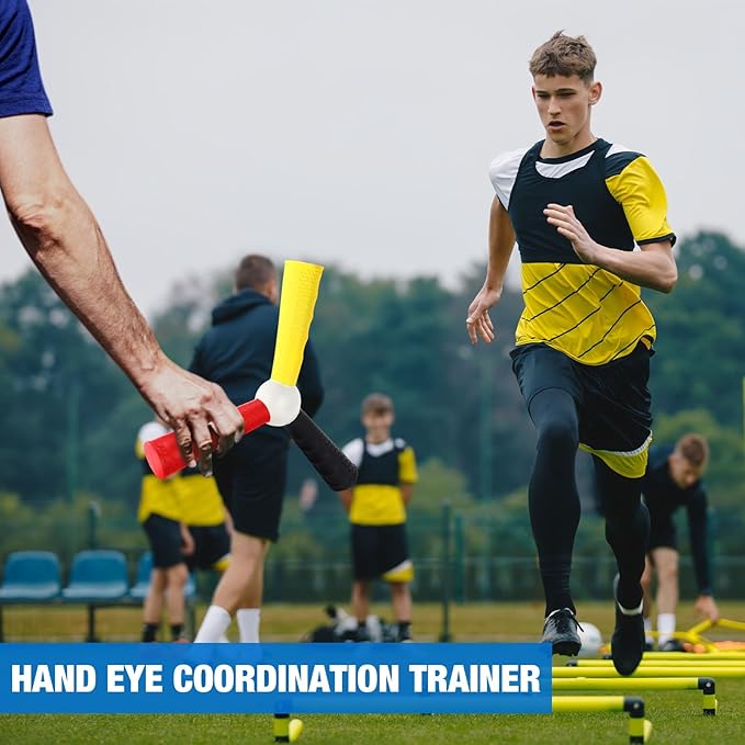 3 Pack Hand Eye Coordination Trainer Reaction Catch Trainer Hand Speed Reflex Challenge EVA Foam Reaction Ball Set for Football Basketball Baseball Team Sports, Reflex Agility Training