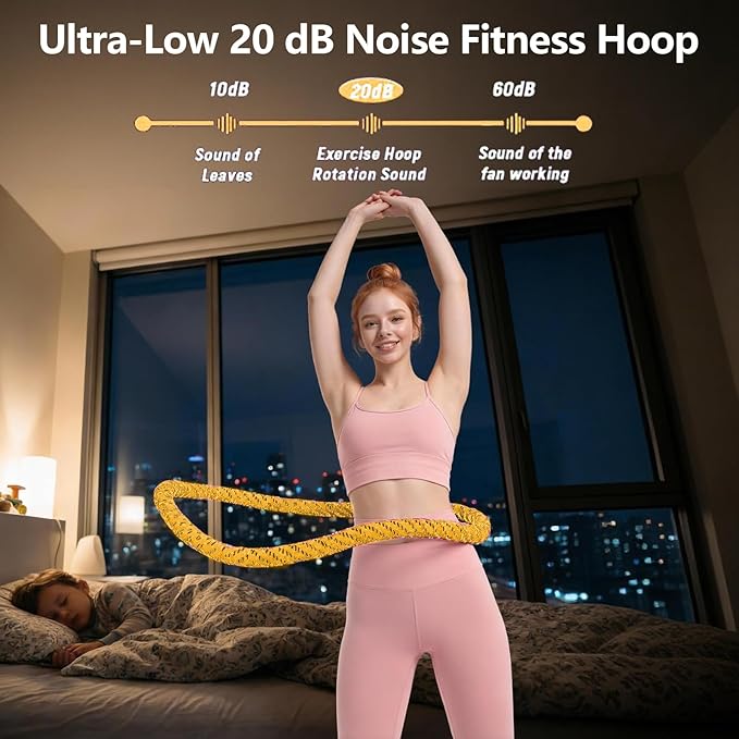3 lbs Soft Spring Hula Hoop, Weighted Hoops for Adults, Foldable and Portable Hula with Body Tape Measure, Loss Fitness Hoop
