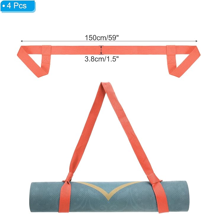 PATIKIL Yoga Mat Strap, Adjustable Yoga Mat Carrier Straps Sling Cotton Anti Slip Mat Holder Stretching Band