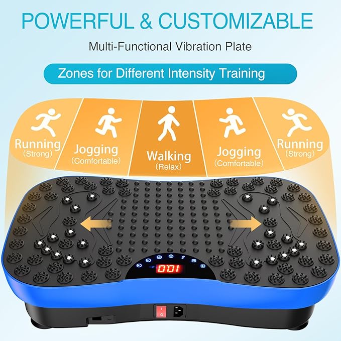 AXV Vibration Plate Fitness Platform Exercise Machine Vibrating Lymphatic Drainage Shaking Workout Full Body Shaker Vibrate Stand Shake Board Sport Gym Pad for Weight Loss Fat Burner for Women Men