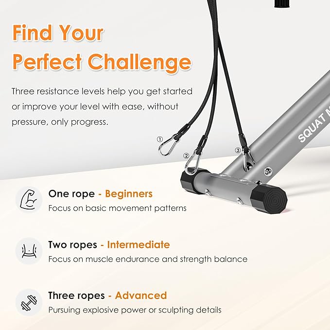 SogesGame Squat Machine for Home, 2 in 1 Squat Rowing Machine, Foldable Leg Training Machine, Squat Trainer for Glutes & Legs Workout