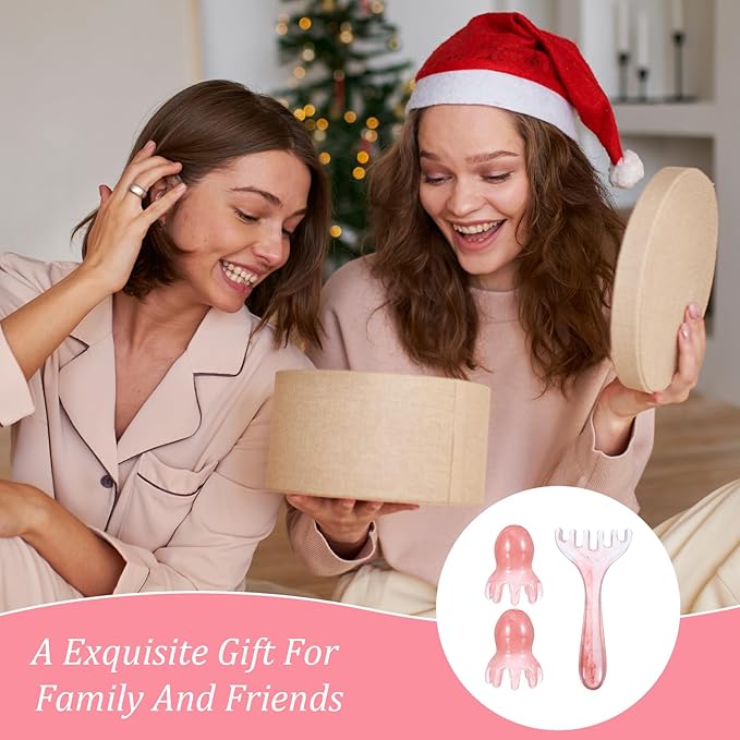 Head Massager Tool Scalp Comb, 2 Pcs Head Massager Comb and 1 Pcs Six Claw Manual Hair Scalp Massagers Gua Sha Tool Resin Hair SPA Acupressure Tools for Mother‘ Day Birthday Gifts