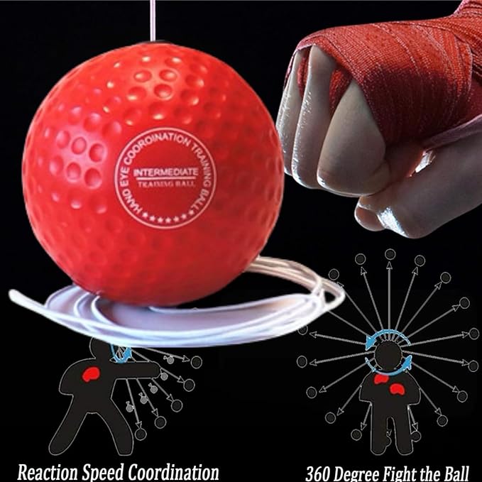 Reflex Boxing Training Ball Set with Adjustable Headband for Adults and Kids - Eye Hand Coordination, Punching Speed and Fight Reaction