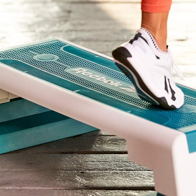 Reebok Fitness Multipurpose Adjustable Aerobic and Strength Training Workout Step Platform for HIIT, Cardio, and General Sessions