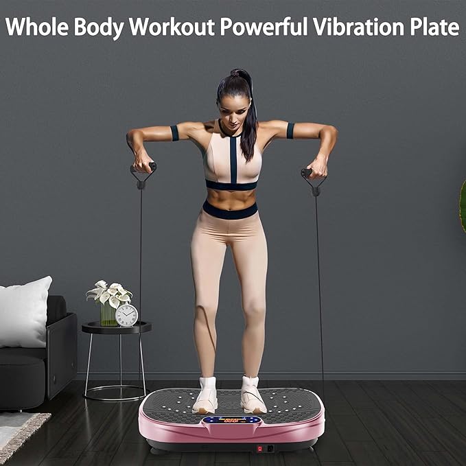 【Vibration Plate Exercise Machine】 Fitness Platform with Adjustable Speed, Whole Body Vibration Training for Home Gym, Compact ABS & Steel Construction