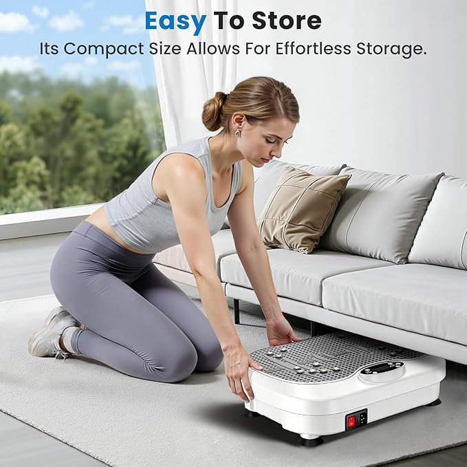 Vibration Plate Exercise Machine for Lymphatic Drainage with 200 Levels, Whole Body Fitness Workout Equipment Stand Shake Board Sport Gym for Weight Loss Fat Burner for Women Men