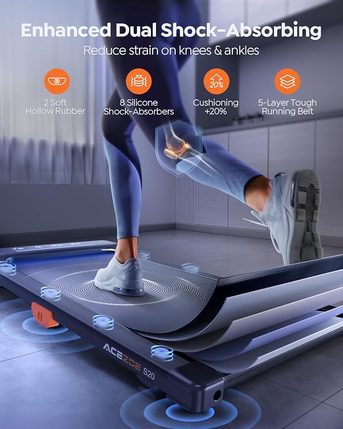 Walking Pad Treadmill with 10% Incline, Under Desk Treadmill, Compact Portable Treadmills for Home Office, 285lbs Capacity, APP/Remote Control, Exercise Anytime, Low-Noise
