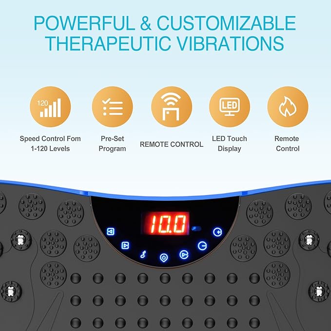 AXV Vibration Plate Fitness Platform Exercise Machine Vibrating Lymphatic Drainage Shaking Workout Full Body Shaker Vibrate Stand Shake Board Sport Gym Pad for Weight Loss Fat Burner for Women Men