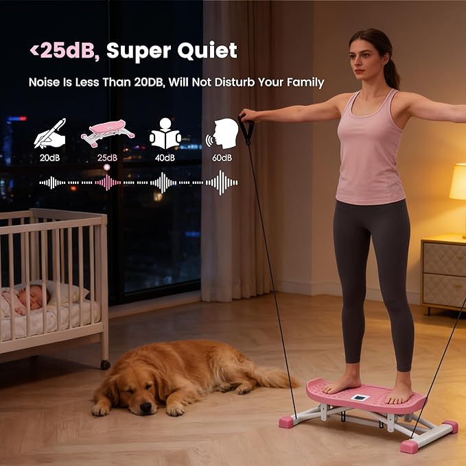 SogesPower Balance Board Trainer for Adults, Ski Balancing Machine with Resistance Bands & LCD Display, Wobble Board Rocking Stepper for Full Body Workout for Home Gym,Cardio Core & Leg Training