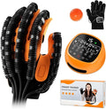 Rehabilitation Robotic Gloves for Stroke and Hemiplegia Recovery, Rechargeable Stroke Hand Recovery Device, Hand Function Training, Finger Exerciser Device for Arthritis Patients(Orange Left Hand XL)