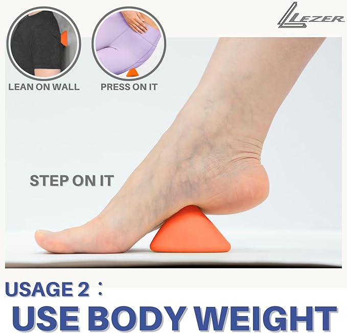 LEZER Large Trigger Massage Point, Manual Massage Ball, Hip Hook, Muscle Knot Release Tool, Deep Tissue Relief, Hip Flexor Iliacus Back Psoas Hand Foot Myofascial Physical Therapy, 3.5 inｘ3 in, Orange