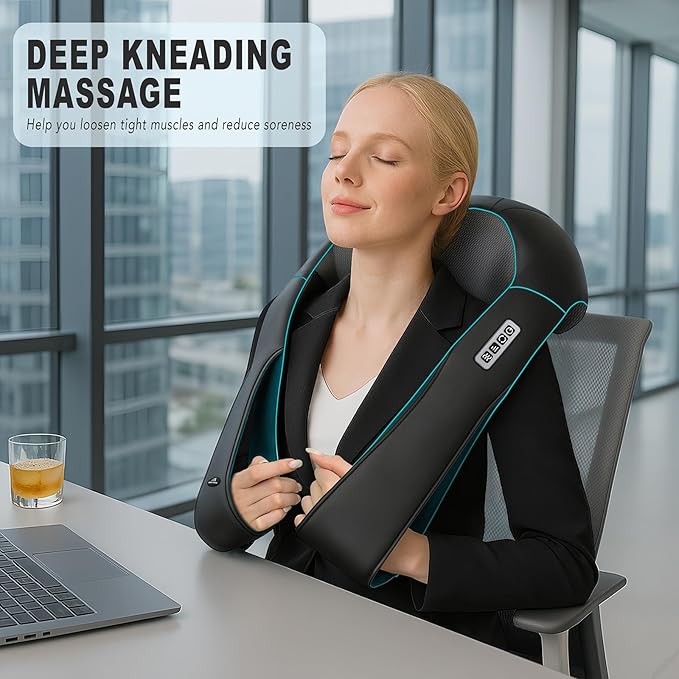MagicMakers Shiatsu Neck Massager with Heat for Pain Relief Deep Tissue – Mothers Day Gifts for Mom, Women, Her | Ideal for Men, Dad & Him– Amazing Back & Shoulder Relief from Daughter or Son