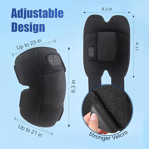 Knee Massager, Cordless Knee Heating Pad for Knee Pain Relief, Heated Knee Brace with Heat and Vibration Massage 30 Minutes Auto-off, Gifts for Seniors Women Men(Single)