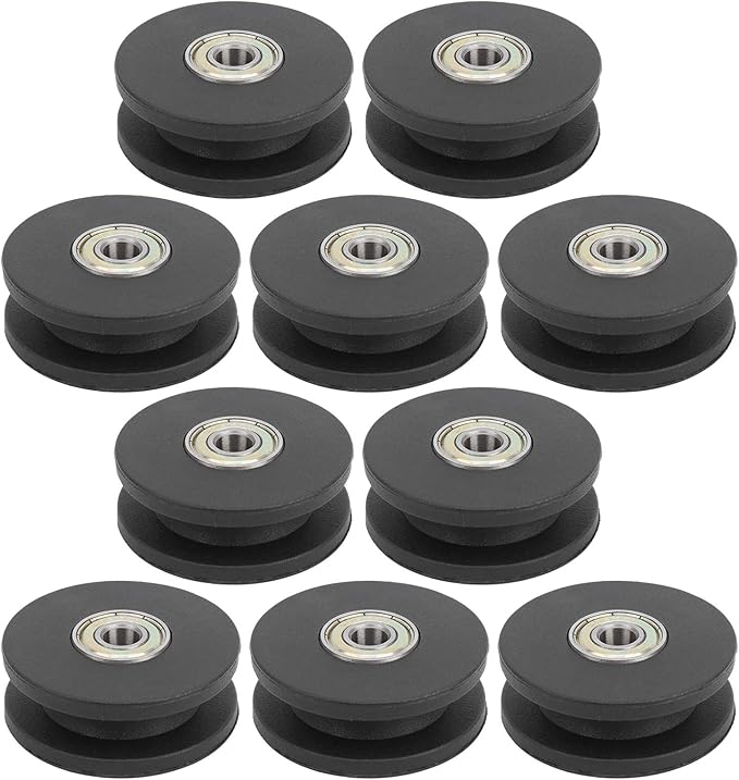 10pcs Nylon Bearing Pulley 50mm | Heavy Duty Gym Attachment/Garage Door Accessory | Sturdy & Weather - Protected | Strength Training Equipment Replacement