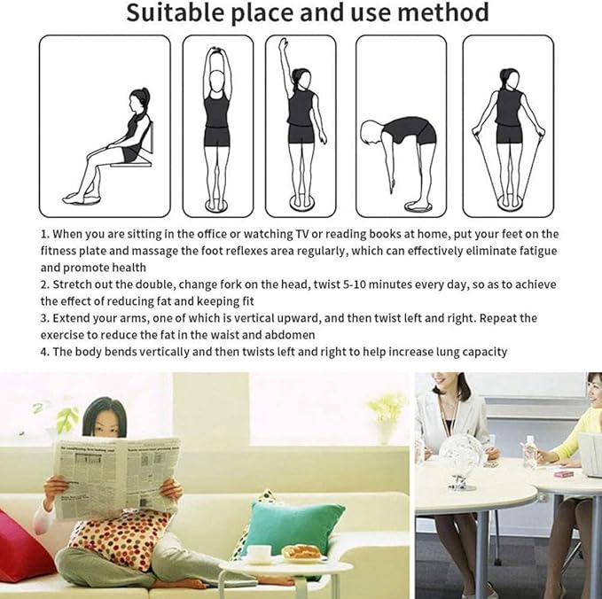 Twist Board for Exercise 9.6 Inch Large Non-slip Safety Wobble Board Waist Twisting Disc for Women Men Slimming and Strengthening Abdominal & Stomach Exercise Equipment At Home, Waist Twisting Disc
