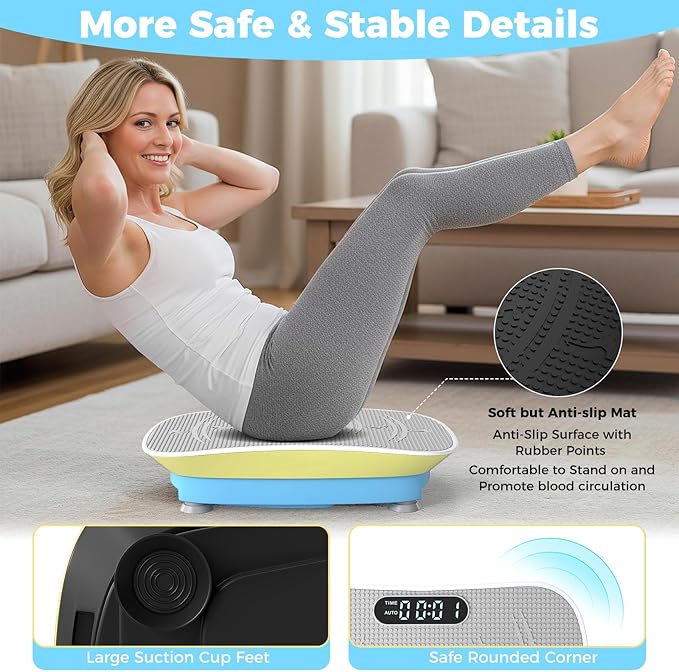 GYMAX Vibration Plate Exercise Machine, Vibration Plate with 10-Level Intensity, LED Display & Remote Control, Body Vibrating Plates Stand Shaking Platform Fat Burning Machine