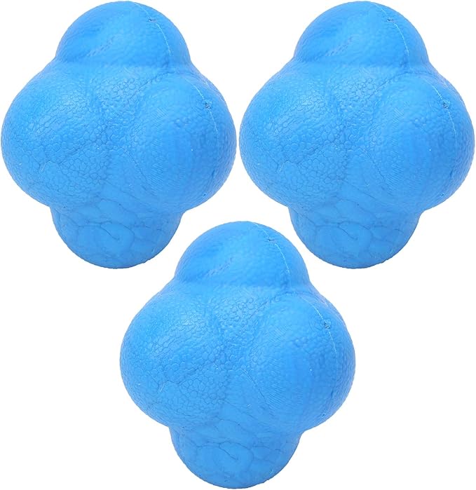 Reaction Ball Durable Exercise Training Fitness Sports for HandEye Coordination, 3pcs Hex Bounce Agililty Softball Volleyball Hockey Soccer TPR Training Ball