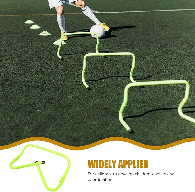 Adjustable Height Football Training Hurdles Green PVC Plastic Agility Hurdle for Professional Soccer Speed for Agility and Speed Training