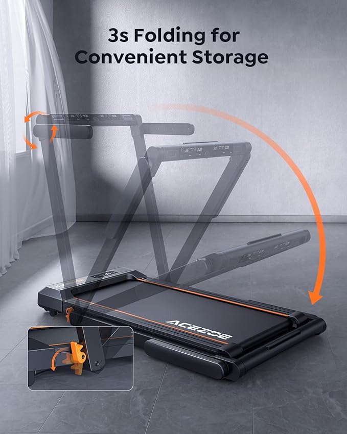 Walking Pad Treadmill with 10% Incline, Under Desk Treadmill, Compact Portable Treadmills for Home Office, 285lbs Capacity, APP/Remote Control, Exercise Anytime, Low-Noise