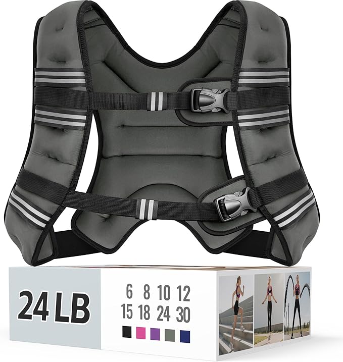 Weighted Vest for Women & Men with Reflective Stripe and Adjustable Buckle, Comfortable & Durable Rucking Vest for Walking, Running & Strength Training
